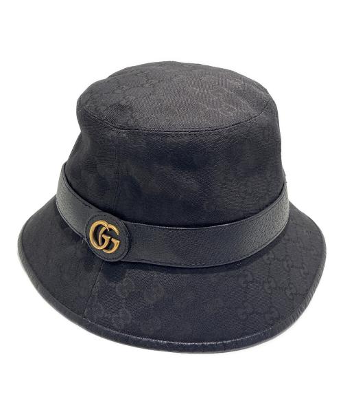 GUCCI（グッチ）GUCCI (グッチ) GGキャンバスフェドラハット ブラック サイズ: Mの古着・服飾アイテム