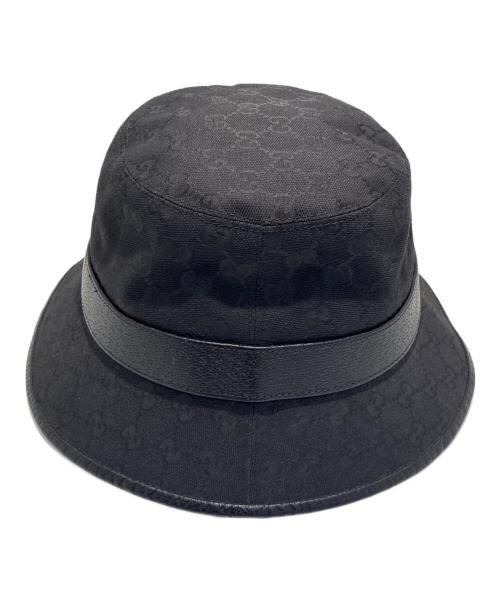 GUCCI（グッチ）GUCCI (グッチ) GGキャンバスフェドラハット ブラック サイズ: Mの古着・服飾アイテム