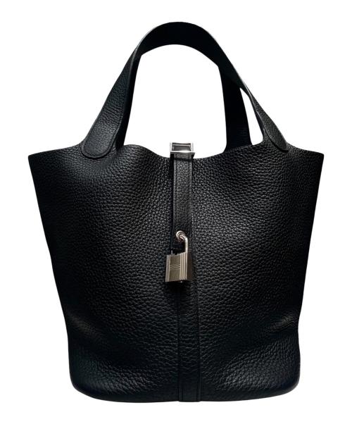 HERMES（エルメス）HERMES (エルメス) ピコタンロックMM/シルバー金具/トリヨンクレマンス/ブラック/T刻印 ブラック サイズ:MMの古着・服飾アイテム