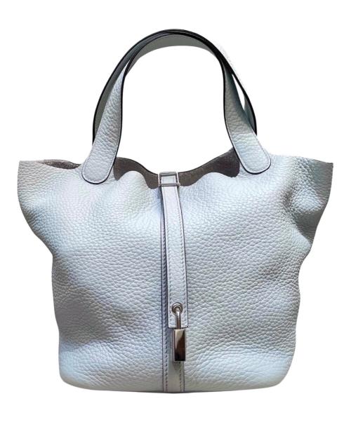 HERMES（エルメス）HERMES (エルメス) ピコタンロックMM/シルバー金具/トリヨンクレマンス/ブルーペール/Y刻印/2020年 ブルーペール サイズ:MMの古着・服飾アイテム