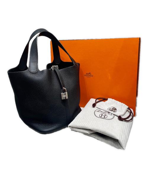 HERMES（エルメス）HERMES (エルメス) ピコタンロックMM/シルバー金具/トリヨンクレマンス/ブラック/T刻印 ブラック サイズ:MMの古着・服飾アイテム