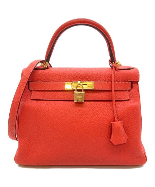 HERMES（エルメス）HERMES (エルメス) ショルダーバッグ/ケリー28/内縫い/トゴ/ゴールド金具 レッド系 サイズ:28の古着・服飾アイテム