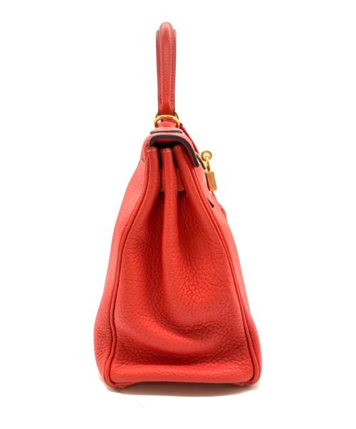 HERMES（エルメス）HERMES (エルメス) ショルダーバッグ/ケリー28/内縫い/トゴ/ゴールド金具 レッド系 サイズ:28の古着・服飾アイテム