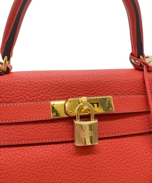 HERMES（エルメス）HERMES (エルメス) ショルダーバッグ/ケリー28/内縫い/トゴ/ゴールド金具 レッド系 サイズ:28の古着・服飾アイテム