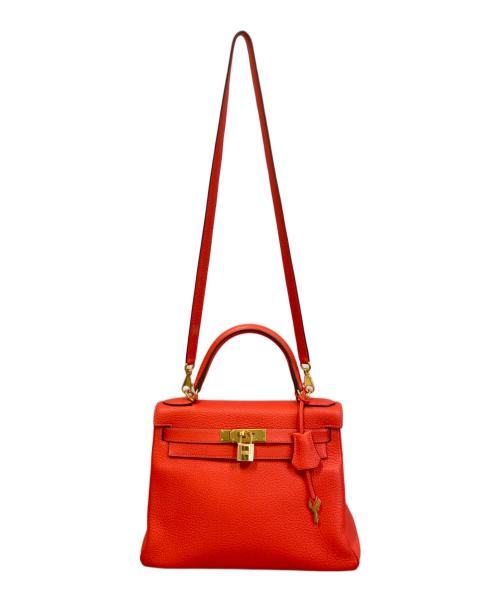 HERMES（エルメス）HERMES (エルメス) ショルダーバッグ/ケリー28/内縫い/トゴ/ゴールド金具 レッド系 サイズ:28の古着・服飾アイテム