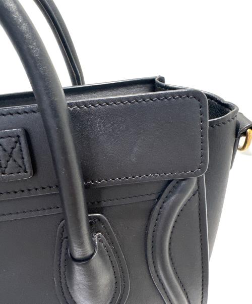 CELINE（セリーヌ）CELINE (セリーヌ) ラゲージナノショッパー/2wayバッグ/ゴールド金具 ブラック サイズ:ナノの古着・服飾アイテム