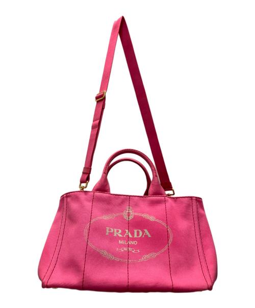 PRADA（プラダ）PRADA (プラダ) カナパ 2WAYバッグ/ハンドバッグ/ショルダーバッグ ピンク サイズ:Lの古着・服飾アイテム