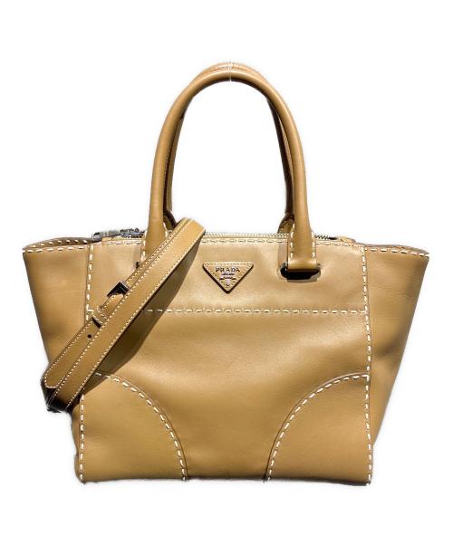 PRADA（プラダ）PRADA (プラダ) レザートートバッグ/ハンドバッグ/ショルダーバッグ/レザーバッグ/B2861K ブラウン サイズ:-の古着・服飾アイテム