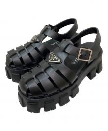 PRADA（プラダ）の古着「モノリスラバーサンダル」｜ブラック