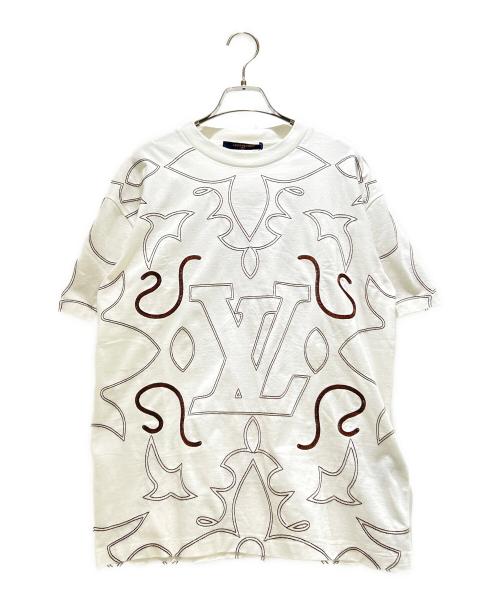 LOUIS VUITTON（ルイ ヴィトン）LOUIS VUITTON (ルイ ヴィトン) Embroidered Monogram T-Shirt/エンブロイダードモノグラムTシャツ/RM242M NPG HRY64W ホワイト サイズ:XS 未使用品の古着・服飾アイテム
