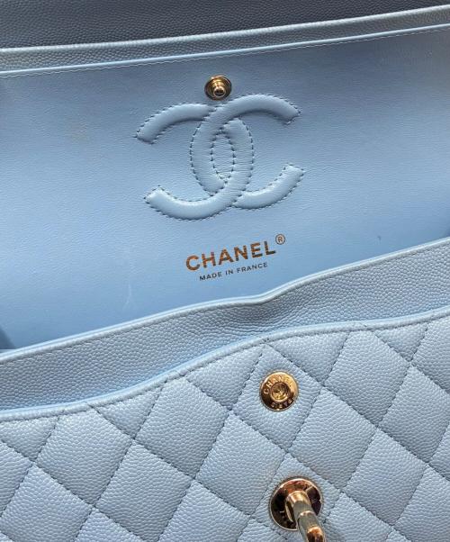 CHANEL（シャネル）CHANEL (シャネル) マトラッセ23 Wフラップチェーンショルダーバッグ A01113 ブルー サイズ:23の古着・服飾アイテム