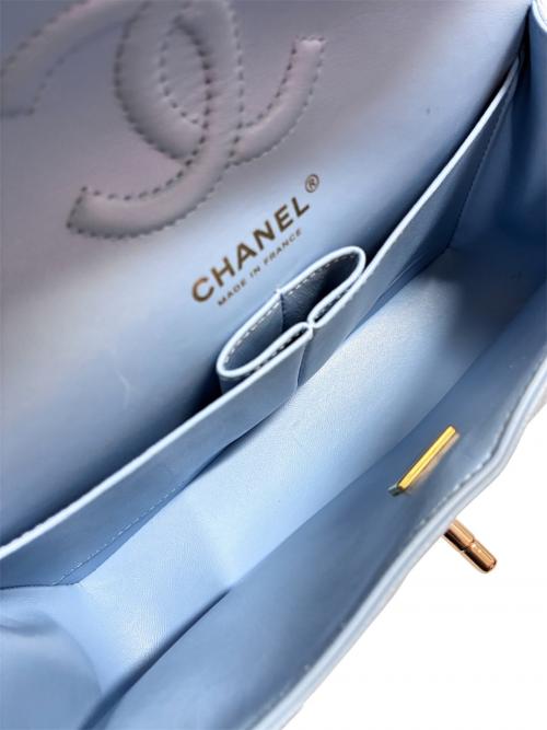 CHANEL（シャネル）CHANEL (シャネル) マトラッセ23 Wフラップチェーンショルダーバッグ A01113 ブルー サイズ:23の古着・服飾アイテム