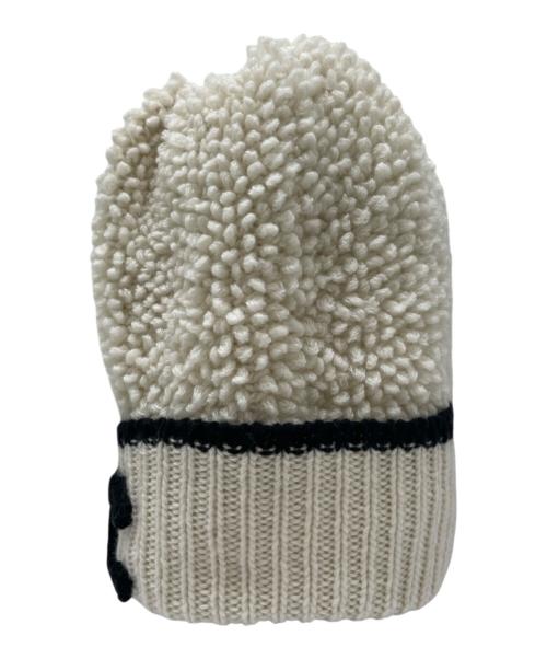 CHANEL（シャネル）CHANEL (シャネル) 24K AWココマーク ロゴ ニットキャップ ホワイト×ブラックの古着・服飾アイテム