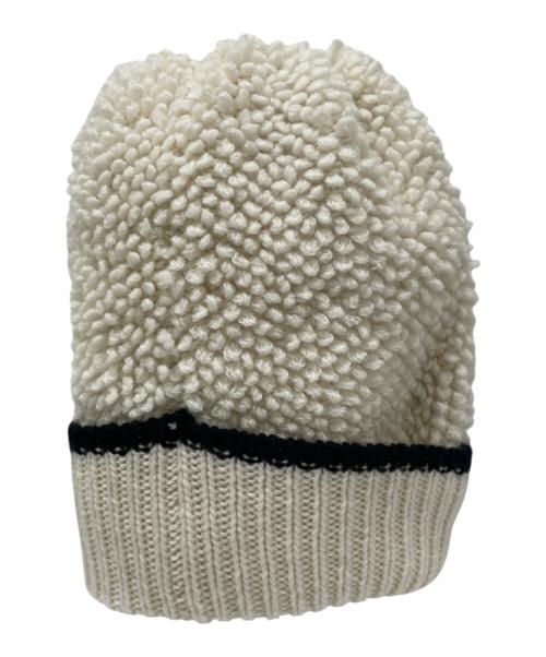 CHANEL（シャネル）CHANEL (シャネル) 24K AWココマーク ロゴ ニットキャップ ホワイト×ブラックの古着・服飾アイテム