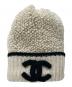 CHANEL（シャネル）の古着「24K AWココマーク ロゴ ニットキャップ」｜ホワイト×ブラック