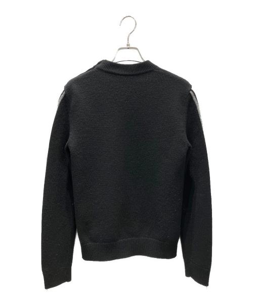 LOUIS VUITTON（ルイ ヴィトン）LOUIS VUITTON (ルイ ヴィトン) Cashmere Logo Knit with Shoulder Buttons/ショルダーボタン カシミヤロゴニット ブラック×グレー×ホワイト サイズ:XSの古着・服飾アイテム