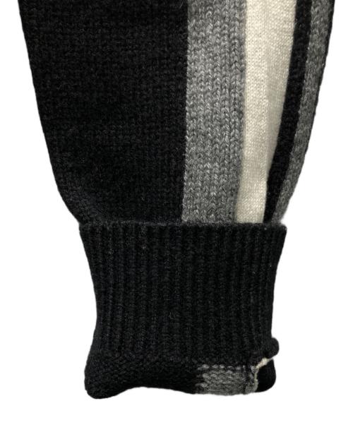 LOUIS VUITTON（ルイ ヴィトン）LOUIS VUITTON (ルイ ヴィトン) Cashmere Logo Knit with Shoulder Buttons/ショルダーボタン カシミヤロゴニット ブラック×グレー×ホワイト サイズ:XSの古着・服飾アイテム