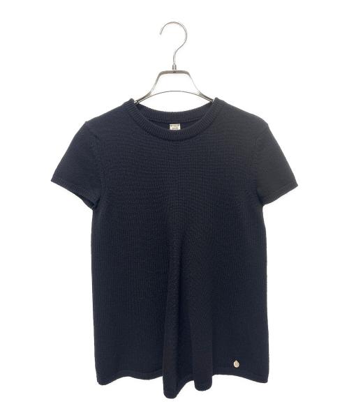 HERMES（エルメス）HERMES (エルメス) カシミヤ半袖ニット ブラック サイズ:34の古着・服飾アイテム