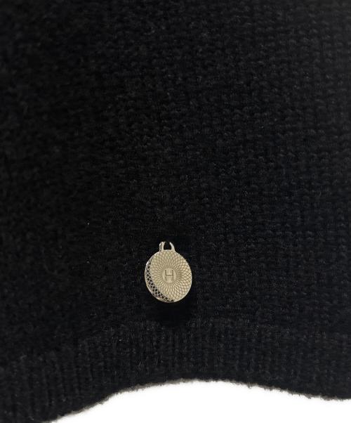 HERMES（エルメス）HERMES (エルメス) カシミヤ半袖ニット ブラック サイズ:34の古着・服飾アイテム