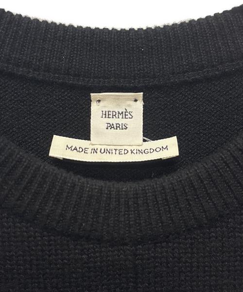 HERMES（エルメス）HERMES (エルメス) カシミヤ半袖ニット ブラック サイズ:34の古着・服飾アイテム