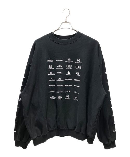 BALENCIAGA（バレンシアガ）BALENCIAGA (バレンシアガ) logo print sweatshirt/ロゴプリントスウェット ブラック サイズ:3の古着・服飾アイテム