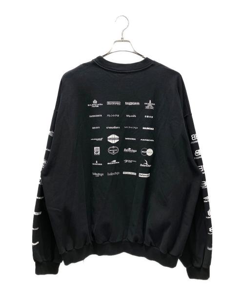BALENCIAGA（バレンシアガ）BALENCIAGA (バレンシアガ) logo print sweatshirt/ロゴプリントスウェット ブラック サイズ:3の古着・服飾アイテム
