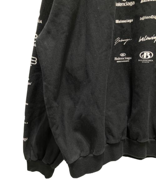 BALENCIAGA（バレンシアガ）BALENCIAGA (バレンシアガ) logo print sweatshirt/ロゴプリントスウェット ブラック サイズ:3の古着・服飾アイテム
