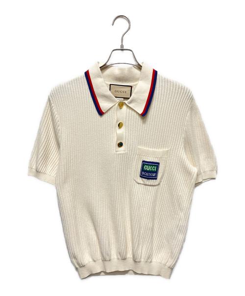 GUCCI（グッチ）GUCCI (グッチ) ニットポロシャツ　692863 ホワイト サイズ:Ｍの古着・服飾アイテム