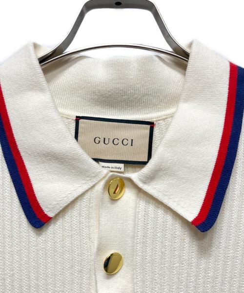 GUCCI（グッチ）GUCCI (グッチ) ニットポロシャツ　692863 ホワイト サイズ:Ｍの古着・服飾アイテム