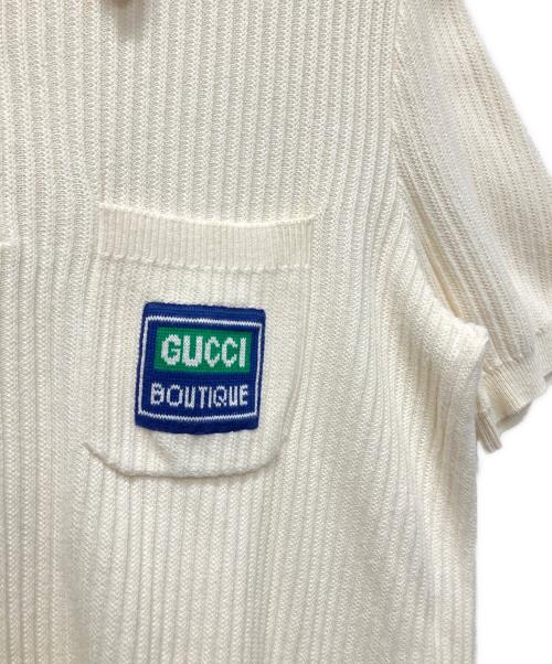 GUCCI（グッチ）GUCCI (グッチ) ニットポロシャツ　692863 ホワイト サイズ:Ｍの古着・服飾アイテム