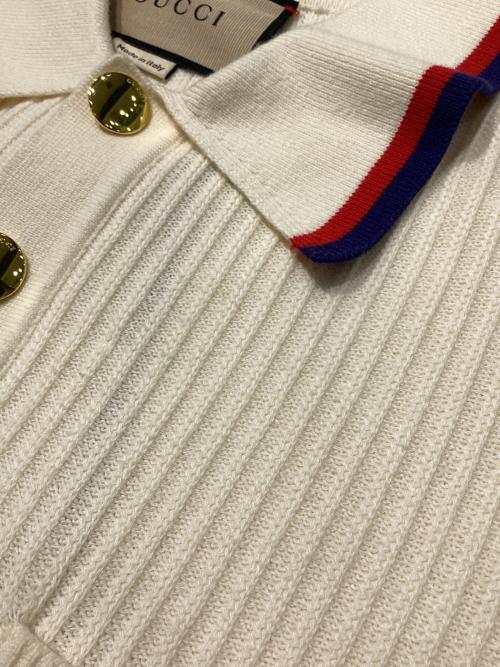 GUCCI（グッチ）GUCCI (グッチ) ニットポロシャツ　692863 ホワイト サイズ:Ｍの古着・服飾アイテム