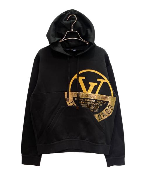 LOUIS VUITTON（ルイ ヴィトン）LOUIS VUITTON (ルイ ヴィトン) ビッグサークルロゴプリントパーカー ブラック サイズ:Ｓの古着・服飾アイテム