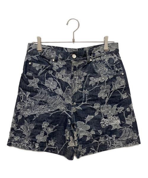 LOUIS VUITTON（ルイ ヴィトン）LOUIS VUITTON (ルイ ヴィトン) フラワージャガードデニムハーフパンツ インディゴ サイズ:28の古着・服飾アイテム