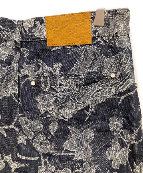 LOUIS VUITTON（ルイ ヴィトン）LOUIS VUITTON (ルイ ヴィトン) フラワージャガードデニムハーフパンツ インディゴ サイズ:28の古着・服飾アイテム