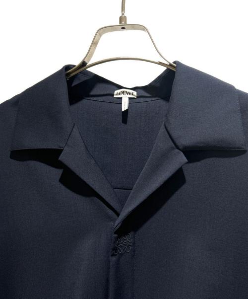 LOEWE（ロエベ）LOEWE (ロエベ) Anagram Embroidered Short Sleeve Shirt/アナグラム刺繍半袖シャツ/H526Y05WDE ネイビー サイズ:39の古着・服飾アイテム