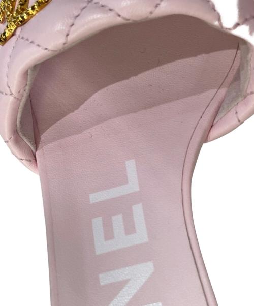 CHANEL（シャネル）CHANEL (シャネル) ココマーク マトラッセミュール ピンク サイズ:37の古着・服飾アイテム