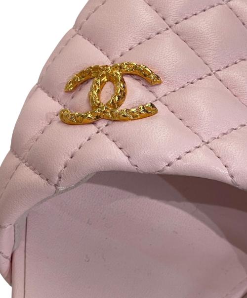 CHANEL（シャネル）CHANEL (シャネル) ココマーク マトラッセミュール ピンク サイズ:37の古着・服飾アイテム