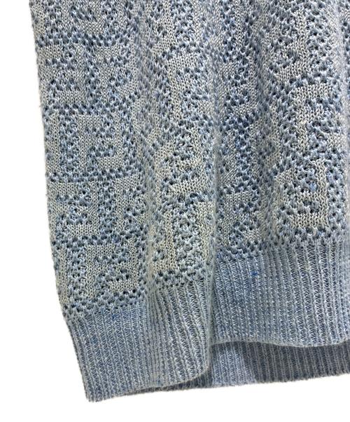 FENDI（フェンディ）FENDI (フェンディ) リネン混ズッカ半袖ニット/FZY443AO5J スカイブルー サイズ:48の古着・服飾アイテム