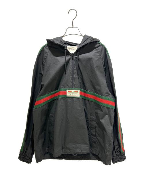 GUCCI（グッチ）GUCCI (グッチ) シェリーラインアノラックパーカー 594861 ブラック サイズ:46の古着・服飾アイテム