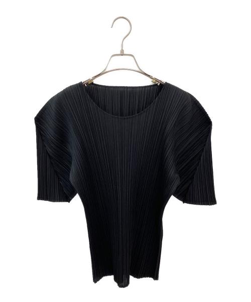PLEATS PLEASE（プリーツプリーズ）PLEATS PLEASE (プリーツプリーズ) プリーツカットソー ブラック サイズ:4の古着・服飾アイテム