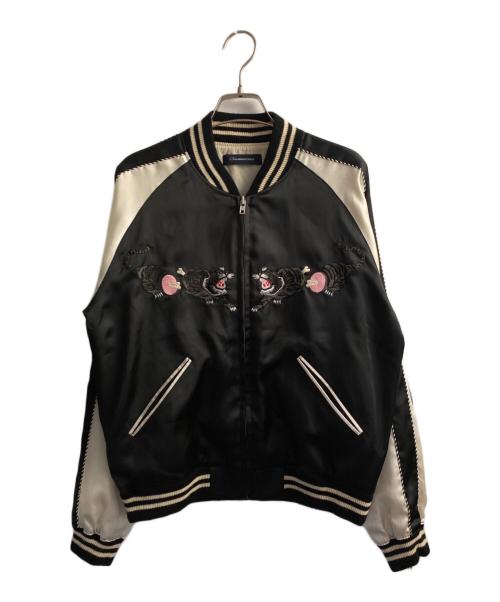 JohnUNDERCOVER（ジョンアンダーカバー）JohnUNDERCOVER (ジョンアンダーカバー) 16AW タイガー刺繍スーベニアジャケット ブラック×アイボリー サイズ:1の古着・服飾アイテム