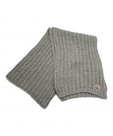 MONCLER（モンクレール）の古着「ワッペン付きニットマフラー」｜グレー