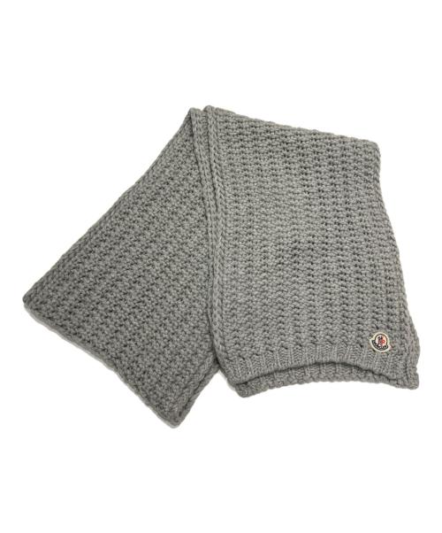 MONCLER（モンクレール）MONCLER (モンクレール) ワッペン付きニットマフラー グレーの古着・服飾アイテム