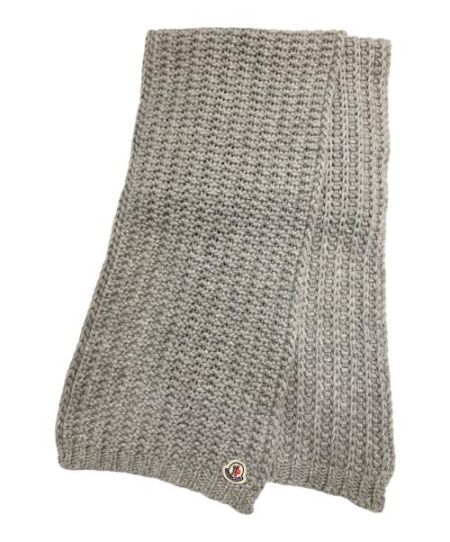 MONCLER（モンクレール）MONCLER (モンクレール) ワッペン付きニットマフラー グレーの古着・服飾アイテム