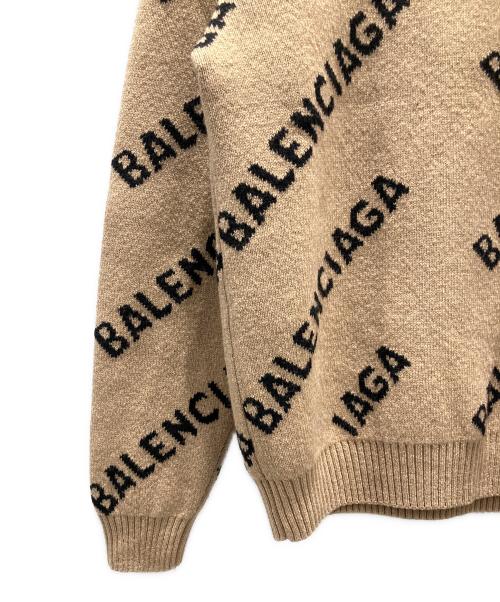 BALENCIAGA（バレンシアガ）BALENCIAGA (バレンシアガ) All Over Logo Knit/オールオーバーロゴニット キャメル サイズ:Sの古着・服飾アイテム