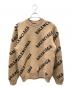 BALENCIAGA（バレンシアガ）の古着「All Over Logo Knit/オールオーバーロゴニット」｜キャメル