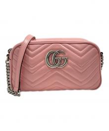 GUCCI（グッチ）の古着「GGマーモントショルダーバッグ」｜ピンク
