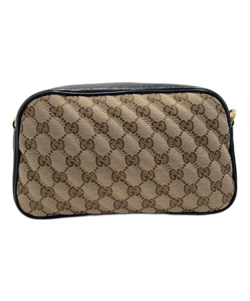GUCCI（グッチ）GUCCI (グッチ) GGマーモント ショルダーバッグ ブラック×ベージュ サイズ:-の古着・服飾アイテム