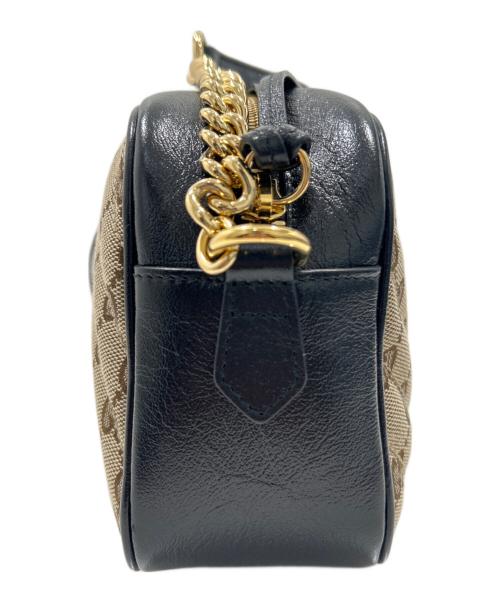 GUCCI（グッチ）GUCCI (グッチ) GGマーモント ショルダーバッグ ブラック×ベージュ サイズ:-の古着・服飾アイテム