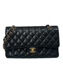 CHANEL（シャネル）の古着「マトラッセ25 ダブルフラップチェーンショルダーバッグ/」｜ブラック